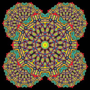 Mandalas çiçeği. Klasik dekoratif elementler. Oriental desen, vektör çizimi. İslam, Arapça, Hintçe, Türkçe, Pakistanca, Çince, Osmanlıca motifler