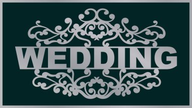 Düğün tabağı. Ahşap, metal ve kağıt için şablon lazer kesme makinesi. Tasarımın için düğün cümlesi.