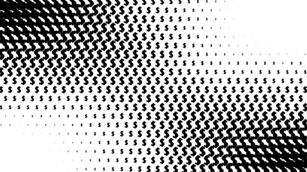 Абстрактная Полутоновая Текстура Доллар Фон Чёрно Белый Векторный Современный Фон — стоковый вектор