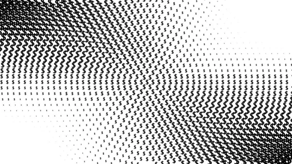 Abstract Halftone Pattern Texture Dollar Background Black White Vector Modern — Stock Vector