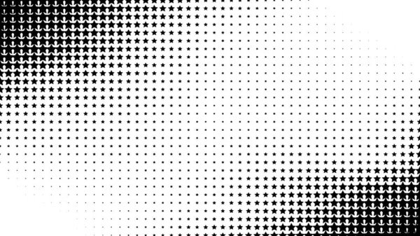 Textura Patrón Medio Tono Abstracto Estrella Fondo Blanco Negro Vector — Archivo Imágenes Vectoriales