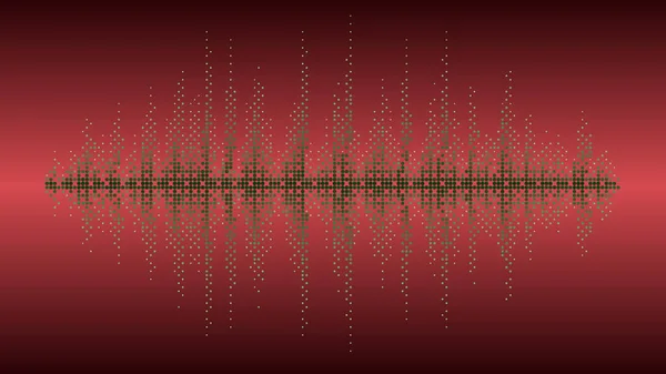 Vektor Hintergrund Musik Wellenausgleich Chart Kreise Weinrote Farbe — Stockvektor