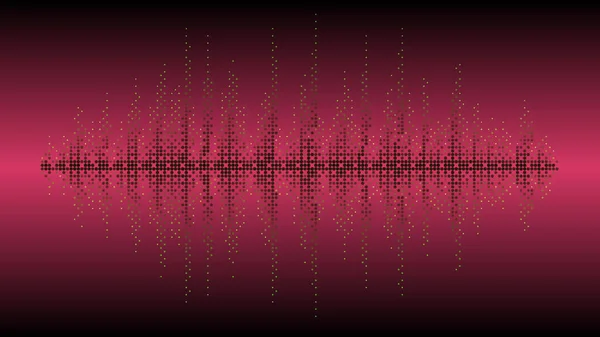 Vektor Hintergrund Musik Wellenausgleich Chart Kreise Rosa Farbe — Stockvektor
