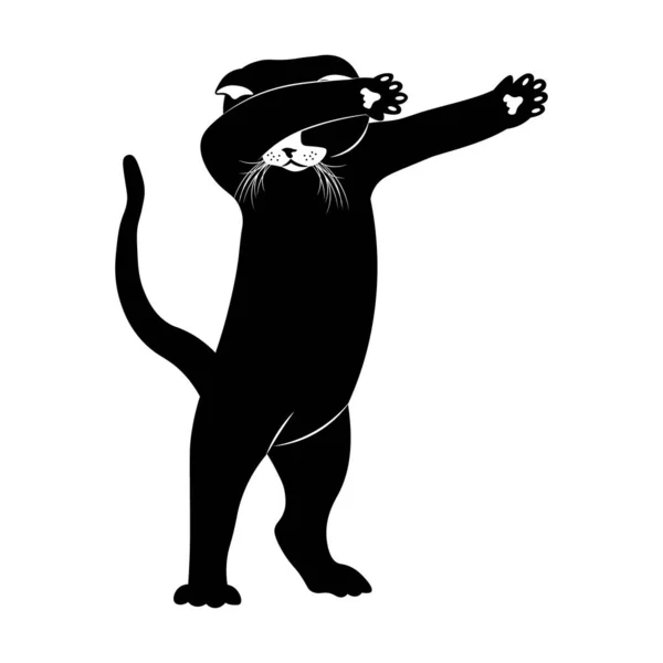 猫踊り ベクトルイラスト 背景のベクトル画像 — ストックベクタ