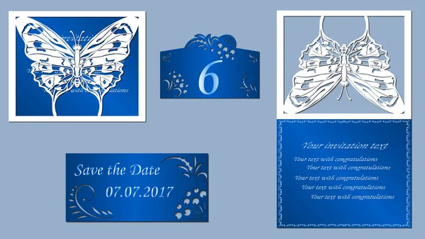 Κάρτα Διανυσματικής Απεικόνισης Πρόσκληση Και Ευχετήρια Κάρτα Αφηρημένη Πεταλούδα Μοτίβο — Διανυσματικό Αρχείο