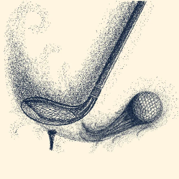 Pelota Putter Golf Ilustración Aislada Sobre Fondo Claro Vector — Archivo Imágenes Vectoriales