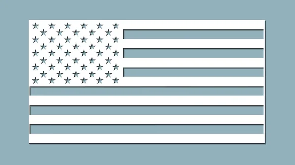 Papel Arte Talla Bandera Vector Ilustración Bandera Usa Corte Por — Archivo Imágenes Vectoriales