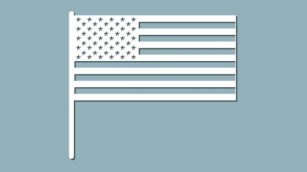 Papierkunst Schnitzen Flagge Vektor Illustration Usa Flagge Laserschneiden — Stockvektor