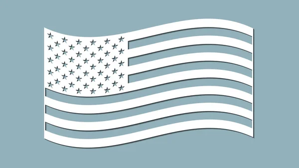 Papel Arte Talla Bandera Vector Ilustración Bandera Usa Corte Por — Archivo Imágenes Vectoriales