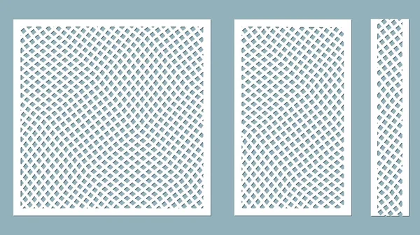 Vector Illustration Decorative Panel Lines Laser Cutting Decorative Borders Patterns — Stock Vector