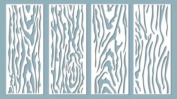 Illustrazione Vettoriale Linee Pannelli Decorativi Taglio Laser Pannello Legno Tagliato — Vettoriale Stock