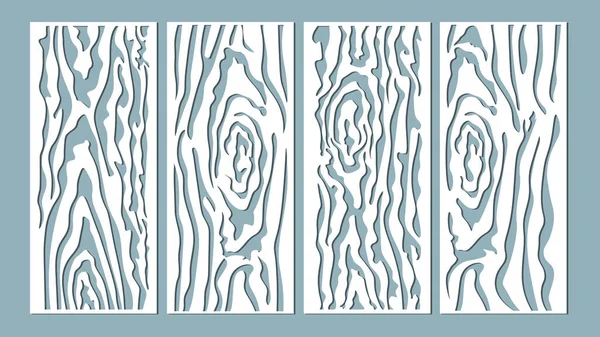 Illustrazione Vettoriale Linee Pannelli Decorativi Taglio Laser Pannello Legno Tagliato — Vettoriale Stock