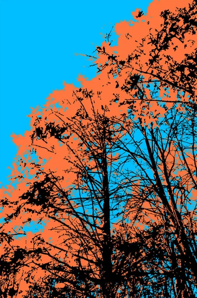Illustration Fond Vectoriel Forêt Paysage — Image vectorielle