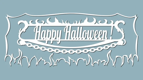 Het Beeld Met Inscriptie Happy Halloween Template Met Vectorillustratie Voor — Stockvector