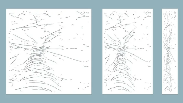 Stel Sjabloon Voor Snijden Patroontakken Berkenboom Vector Illustratie Voor Lasersnijden — Stockvector