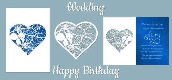 Die Aufschrift Happy Birthday Hochzeit Kastanien Blätter Karte Kastanien Blätter — Stockvektor