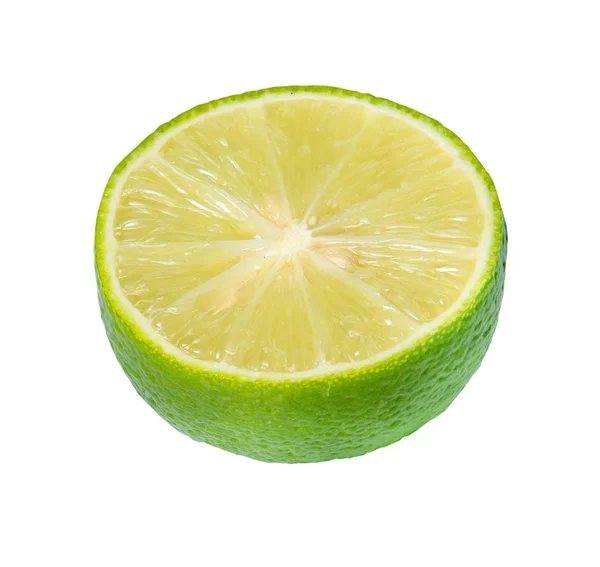 Половина Лимонного Лимона Выделена Белом Фоне Вырезкой Пути — стоковое фото