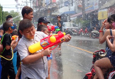 Tayland, Thailand, Krabi. Nisan 2017. Yeni yıl tatili Songkran.