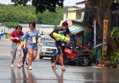 Tayland, Thailand, Krabi. Nisan 2017. Yeni yıl tatili Songkran.