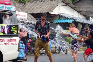 Tayland, Thailand, Krabi. Nisan 2017. Yeni yıl tatili Songkran.