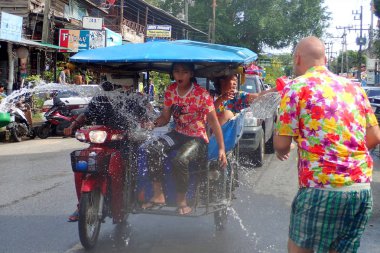 Tayland, Thailand, Krabi. Nisan 2017. Yeni yıl tatili Songkran.