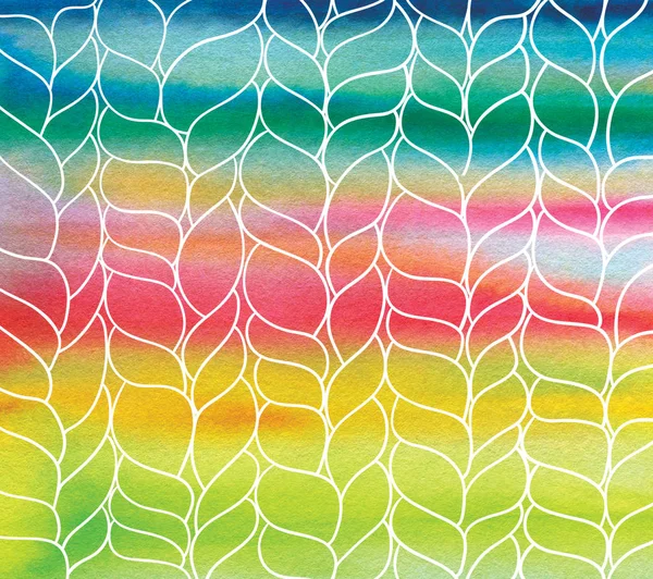 Colored Striped Abstract Watercolor Background Texture Knitted Pigtail Modern Art — Stock Photo, Image