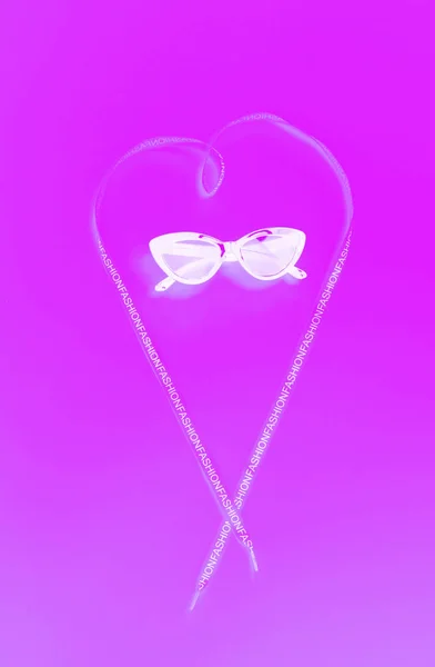 Sunglasses Heart Made Lace Minimal Style — ストック写真