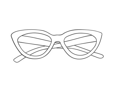 Şık güneş gözlükleri. Contour vektör illüstrasyonu