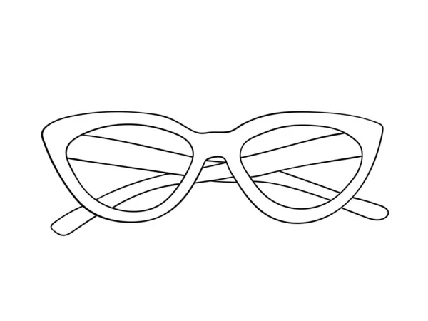 Elegantes Gafas Sol Ilustración Del Vector Contorno — Archivo Imágenes Vectoriales