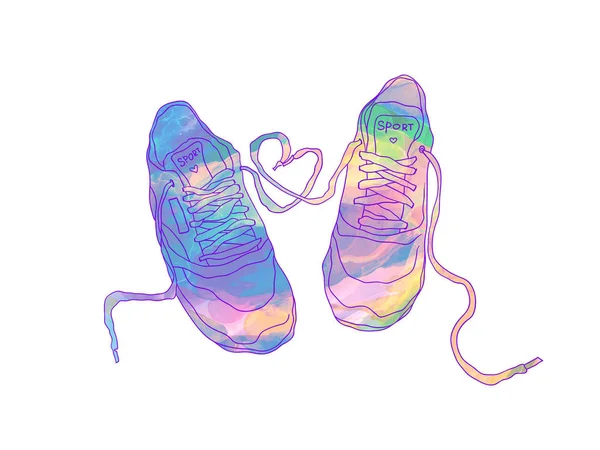 Watercolor Fashion Sneakers Fashion Illustratio — Stock Photo, Image