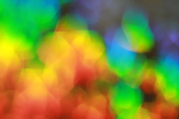 漂亮的背景Bokeh灯是彩虹的颜色 呈星形 没有聚焦 模糊的Bokeh灯 — 图库照片