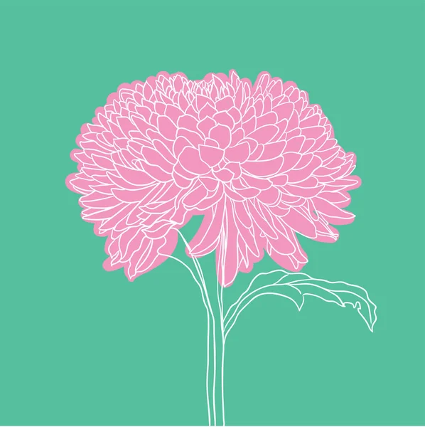 Beautiful Blooming Flower Minimal Style Vector Illustration — Stock Vector