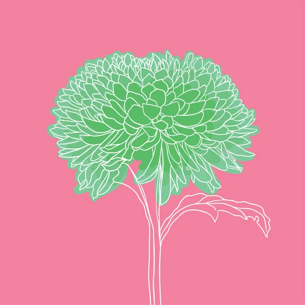 美しい花を咲かせ ミニマルスタイル ベクターイラスト — ストックベクタ
