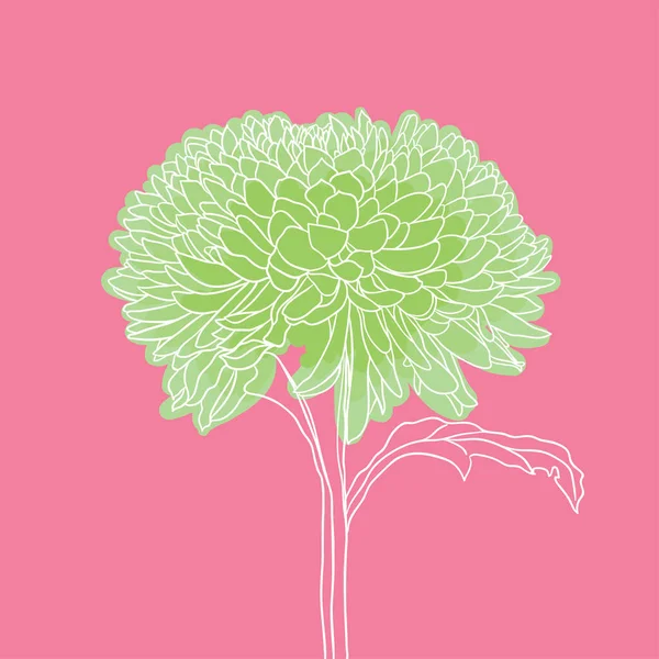 Bellissimo Fiore Fiorito Stile Minimale Illustrazione Vettoriale — Vettoriale Stock