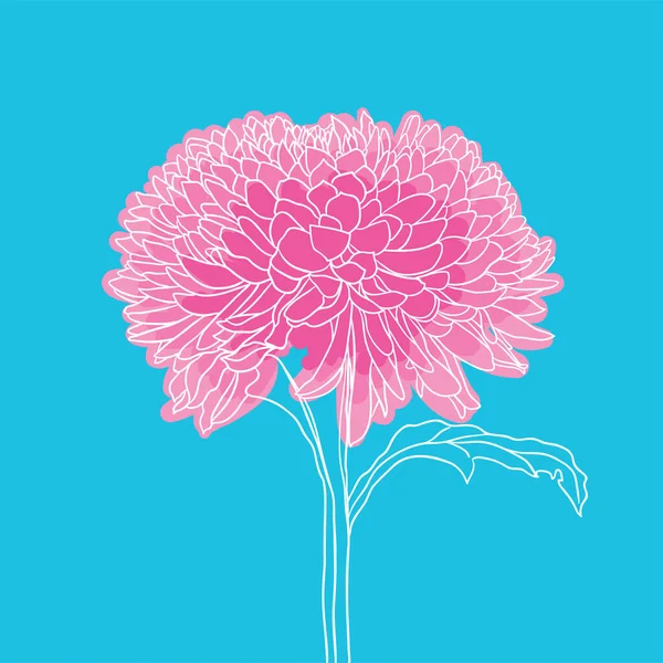 Όμορφο Λουλούδι Που Ανθίζει Minimal Στυλ Εικονογράφηση Διανύσματος — Διανυσματικό Αρχείο