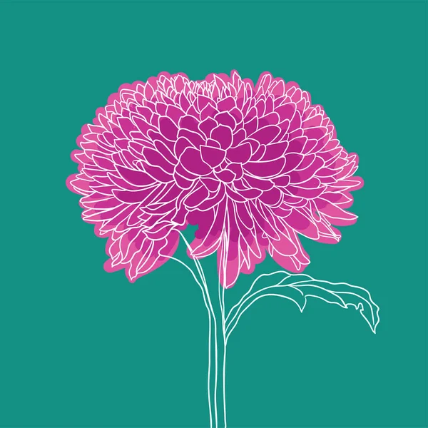 Hermosa Flor Flor Estilo Mínimo Ilustración Vectorial — Archivo Imágenes Vectoriales