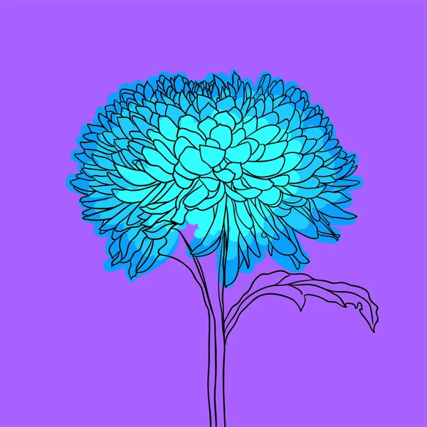 Bellissimo Fiore Fiorito Stile Minimale Illustrazione Vettoriale — Vettoriale Stock