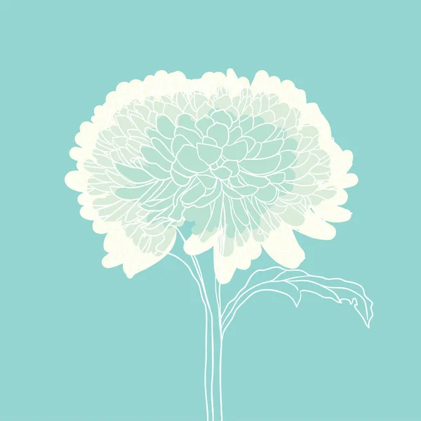 Beautiful Blooming Flower Minimal Style Vector Illustration — Stock Vector