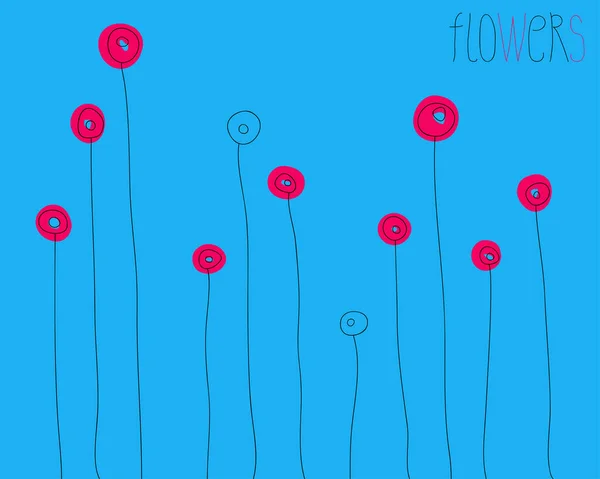 Φόντο Διάνυσμα Λουλουδιών Minimal Στυλ — Διανυσματικό Αρχείο
