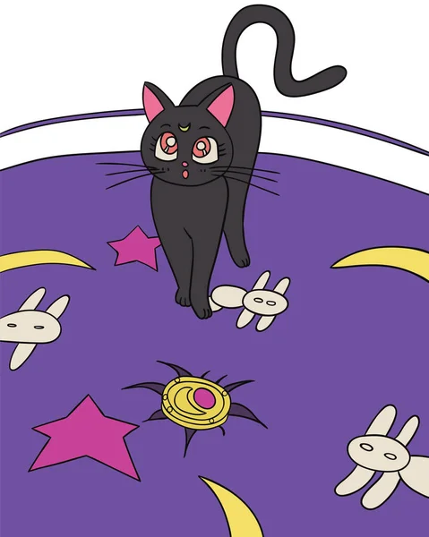 Sailor Moon Brought Magic Medallion Vector Art — Stock Vector