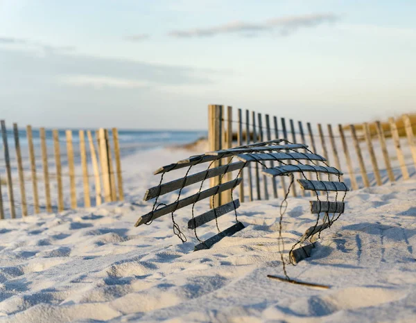 Close View Rolled Sand Fence Help Prevent Erosion Beautiful Florida — Stock Photo, Image
