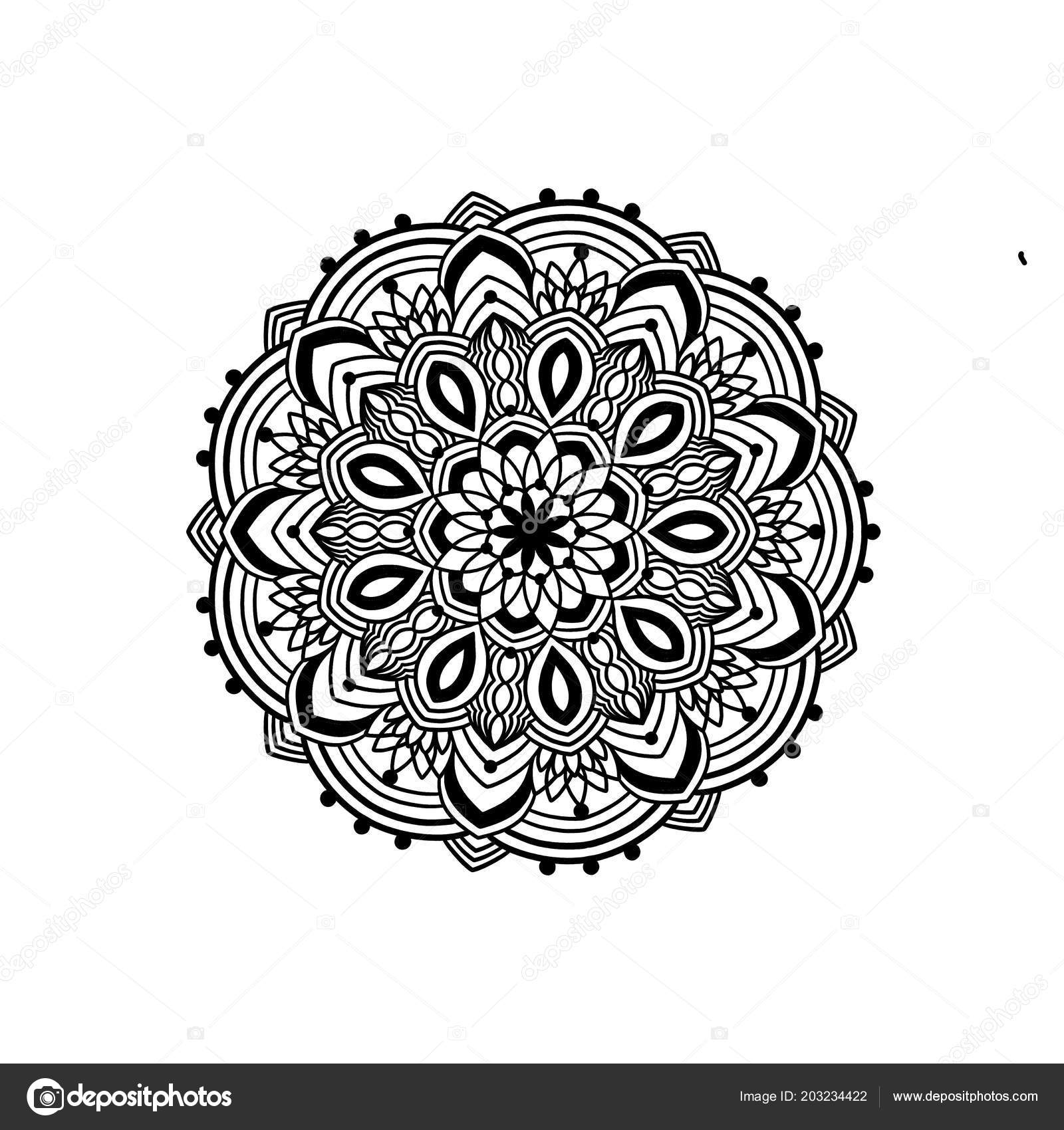 Vector Henna Circle Black Mandala Circle Vector Indian Design