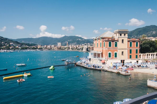 Litorale Rapallo Durante Stagione Estiva Una Giornata Sole Italia — Foto Stock