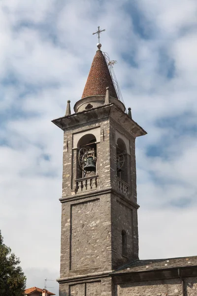 Озеро Комо Місті Bellano Італія Sept 2018 Стара Церква Дзвін — стокове фото