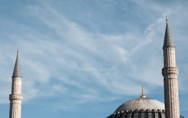 İstanbul Türkiye'nin Kasım 2018 Camii - kopya alanı - negatif boşluk - gün batımı