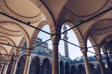 İstanbul Türkiye'nin Kasım 2018 dış geniş açı Süleymaniye Mosque.Tomb görünümünü muhteşem