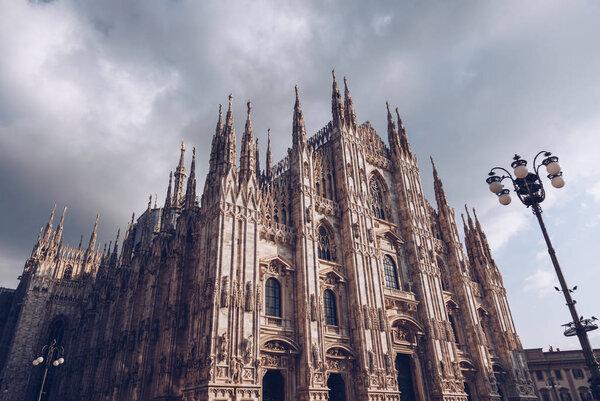 Milan Cathedral church - italy lombardy - cloudy day