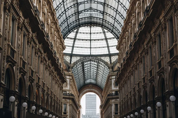 Italia Milano Novembre 2018 Soffitto Vetro Vista Interna Vittorio Emanuele — Foto Stock