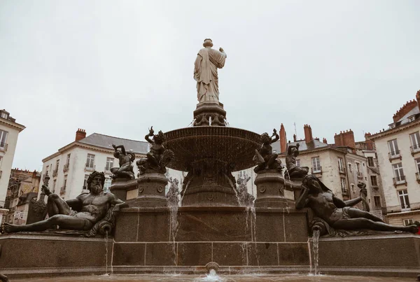 Královské Náměstí Kašnou Městě Nantes Francii — Stock fotografie