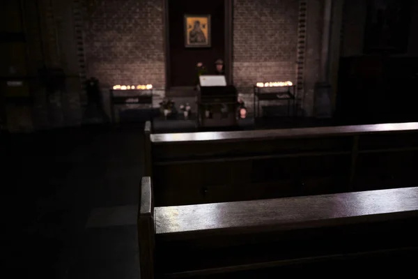 Visão interior da igreja - Conceito espiritual — Fotografia de Stock